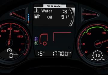 Daf XF Euro 6 more readable dashboard version 1.4 for Euro Truck Simulator 2 (v1.36.x, - 1.38.x)