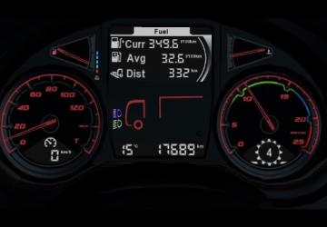 Daf XF Euro 6 more readable dashboard version 1.4 for Euro Truck Simulator 2 (v1.36.x, - 1.38.x)