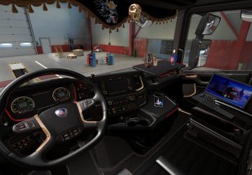 Dark Interior for Scania S/R 2016 version 1.1 for Euro Truck Simulator 2 (v1.39.x, - 1.41.x)