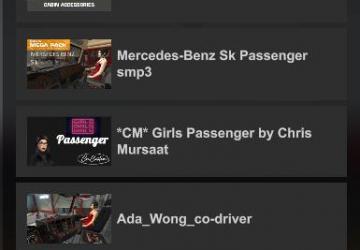 Female Passengers, Accessories for Mercedes Benz Sk v1.0 for Euro Truck Simulator 2 (v1.46-1.47)