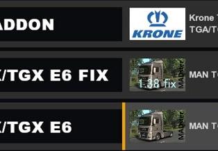 Tandem Krone addon for MAN TGA version 1.1 (18.11.20) for Euro Truck Simulator 2 (v1.39.x, 1.40.x)