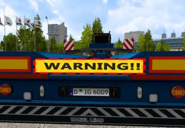 Electronic Warning Sign version 1.2 for Euro Truck Simulator 2 (v1.43.x)