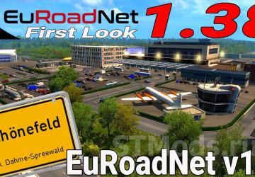 Map EuRoadNet version 1.4b for Euro Truck Simulator 2 (v1.47.x)