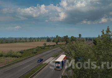 Map EuRoadNet version 1.4b for Euro Truck Simulator 2 (v1.47.x)