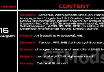 Map EuRoadNet version 1.4b for Euro Truck Simulator 2 (v1.47.x)