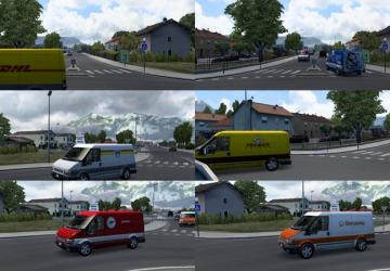 Ford Transit with Real Company Skins for Traffic v2.0 for Euro Truck Simulator 2 (v1.43.x)