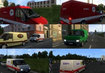 Ford Transit with Real Company Skins for Traffic v2.0 for Euro Truck Simulator 2 (v1.43.x)