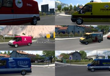 Ford Transit with Real Company Skins for Traffic v2.0 for Euro Truck Simulator 2 (v1.43.x)
