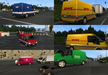 Ford Transit with Real Company Skins for Traffic v2.0 for Euro Truck Simulator 2 (v1.43.x)