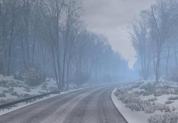 Frosty Winter Weather Mod version 9.0 for Euro Truck Simulator 2 (v1.43.x)