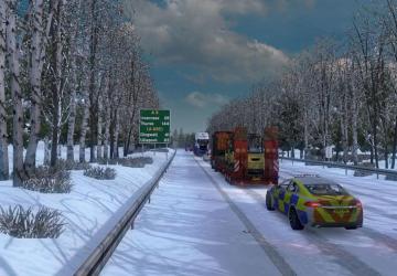 Frosty Winter Weather Mod version 9.0 for Euro Truck Simulator 2 (v1.43.x)