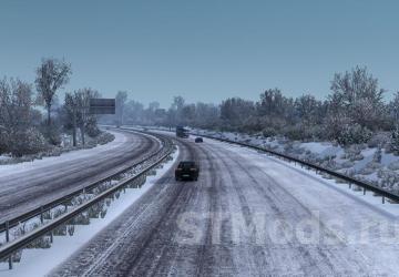 Frosty Winter Weather Mod version 9.6 for Euro Truck Simulator 2 (v1.48.5.x)