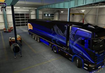 Griffin Combo Blue for Scania Next Gen and Krone Coolliner v1.0 for Euro Truck Simulator 2 (v1.35.x)