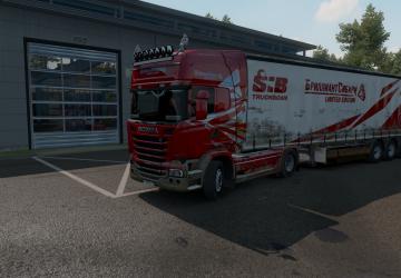 Dirty Skin SIB Truck SCANIA for Standard Trailers v1.1 for Euro Truck Simulator 2 (v1.32.x, - 1.42.x)