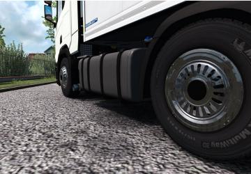 Chrome Wheel Caps with Rectangular Holes version 1.0 for Euro Truck Simulator 2 (v1.35.x, - 1.42.x)