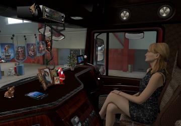 Interior for DAF XF 105 Red Wood version 1.1 for Euro Truck Simulator 2 (v1.36.x, - 1.39.x)