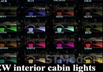 Interior cabin lights version 3.0 for Euro Truck Simulator 2 (v1.43.x)