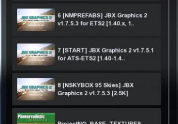 JBX Graphics 2 version 1.7.5.3 for Euro Truck Simulator 2 (v1.40.x, - 1.42.x)