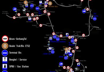 Map JRR Indonesia Map version 0.35 for Euro Truck Simulator 2 (v1.43.x)