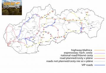 Map Slovakia Map version 6.5.5 for Euro Truck Simulator 2 (v1.43.x)