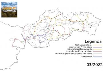 Map Slovakia Map version 6.6.5 for Euro Truck Simulator 2 (v1.49.x)