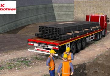 Kassbohrer Flatbed Trailer version 1.0 for Euro Truck Simulator 2 (v1.45.x)