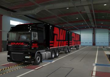 DHL Combo Skin for DAF 105 and Trailer version 1.0 for Euro Truck Simulator 2 (v1.36.x, 1.37.x)