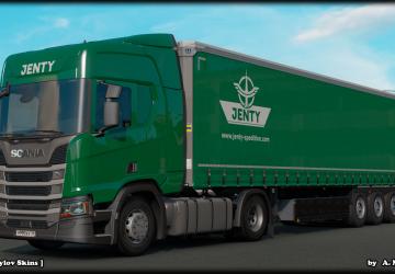 JENTY Green Scania R 2016 Combo Skin version 1.1 for Euro Truck Simulator 2 (v1.35.x, 1.36.x)