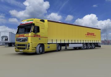 DHL Combo Skin Pack for Volvo FH 2009 and Trailer v1.0 for Euro Truck Simulator 2 (v1.38.x, 1.39.x)