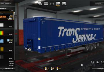 Trans Service-1 Combo Skin Pack for DAF XF 105 and Krone Profiliner v1.0 for Euro Truck Simulator 2 (v1.35.x, 1.36.x)
