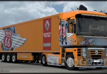 ROUTE 66 Multicolor Combo Skin for Renault Magnum and KRONE Coolliner v1.0 for Euro Truck Simulator 2 (v1.49)
