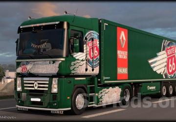 ROUTE 66 Multicolor Combo Skin for Renault Magnum and KRONE Coolliner v1.0 for Euro Truck Simulator 2 (v1.49)