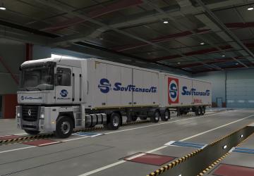 Combo Skin SovTransAuto for Renault Magnum and Trailer v1.0 for Euro Truck Simulator 2 (v1.37.x, - 1.43.x)