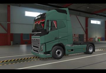 Red Curtain for Volvo FH 2012 version 1.0 for Euro Truck Simulator 2 (v1.39.x, 1.40.x)