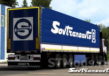 Sovtransavto Livery for MAZ 5432-6422 and Schmitz Pack v1.0 for Euro Truck Simulator 2 (v1.43.x)