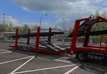 LOHR Car Transport Red Addon version 1.0 for Euro Truck Simulator 2 (v1.36.x, - 1.39.x)