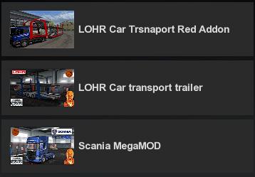 LOHR Car Transport Red Addon version 1.0 for Euro Truck Simulator 2 (v1.36.x, - 1.39.x)