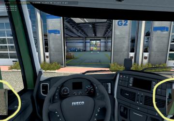 Small mirrors in the cockpit version 1.1 for Euro Truck Simulator 2 (v1.43.x)