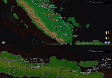 Map SuJaLi (Sumatra Jawa Bali) version 2.8 for Euro Truck Simulator 2 (v1.45.x, 1.46.x)