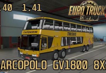 Marcopolo GV 1800 DD 8x2 version 1.0 for Euro Truck Simulator 2 (v1.45.x)
