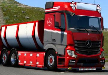 Mercedes-Benz asphalt truck + trailer version 1.0 for Euro Truck Simulator 2 (v1.45.x)