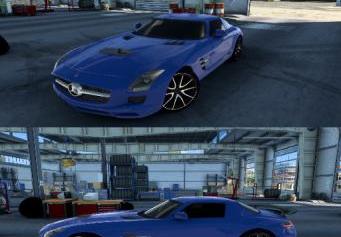 Mercedes-Benz SLS AMG 2011 version 1.0.2 for Euro Truck Simulator 2 (v1.48.x)