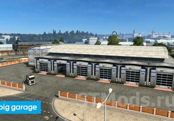 Modern Garages Mod version 1.5 (28.08.23) for Euro Truck Simulator 2 (v1.46.x, - 1.48.x)