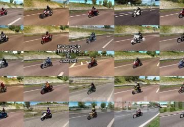 Motorcycle Traffic Pack version 6.4 for Euro Truck Simulator 2 (v1.47.x)