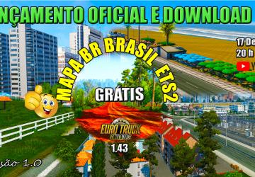 Map New Mapa BR Brasil version 1.0 for Euro Truck Simulator 2 (v1.43.x)