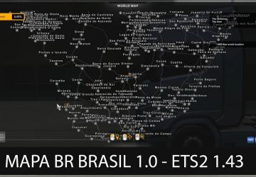 Map New Mapa BR Brasil version 1.0 for Euro Truck Simulator 2 (v1.43.x)