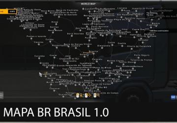 New Mapa BR Brasil version 5.4 for Euro Truck Simulator 2 (v1.54.x)
