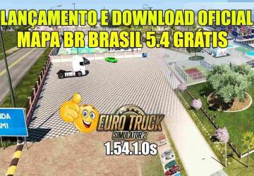 New Mapa BR Brasil version 5.4 for Euro Truck Simulator 2 (v1.54.x)