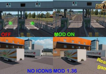 No Icons Mod version 1.0 for Euro Truck Simulator 2 (v1.35.x, 1.36.x)