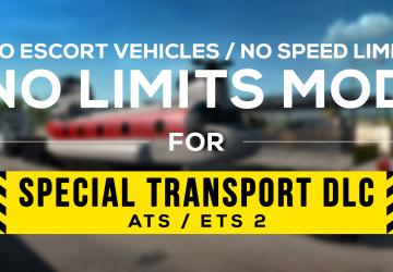 No Limits for DLC Special Transport version 1.3 (08.12.21) for Euro Truck Simulator 2 (v1.40.x, - 1.43.x)